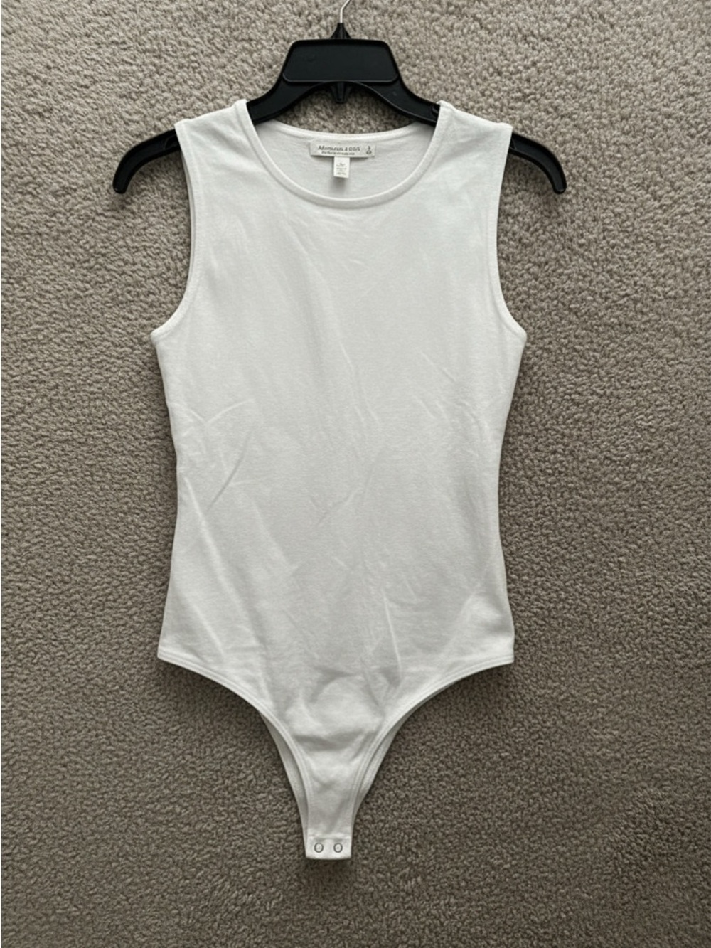 abercrombie White Sleeveless Snap-Back Bodysuit